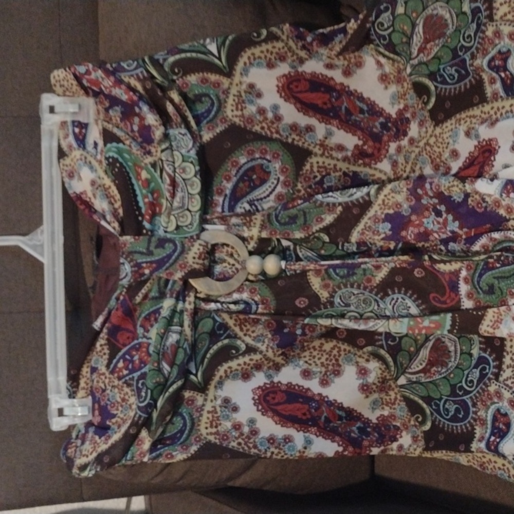 Paisley Strapless Dress With Earrings Euc - Picture 7 of 10